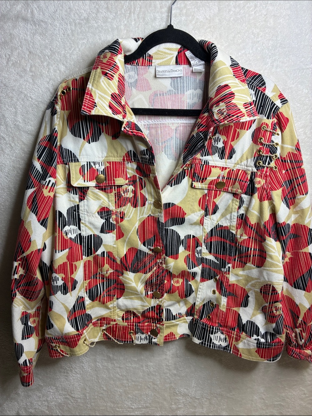 Draper’s & Damon Red Floral Jean Jacket